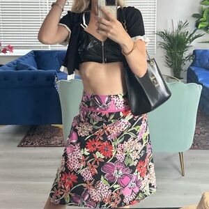 Lilly Pulitzer Vibrant Floral A-Line Skirt